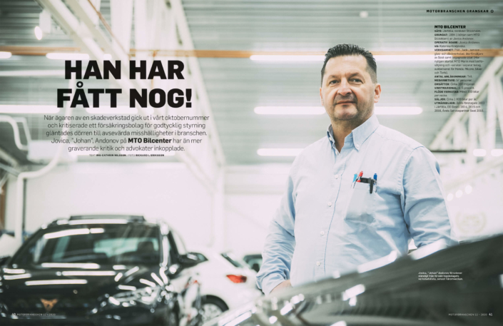 Intervju i tidningen Motorbranschen med Jovica, ”Johan”, Andonov på MTO Bilcenter. Skribent Ing-Cathrin Nilsson